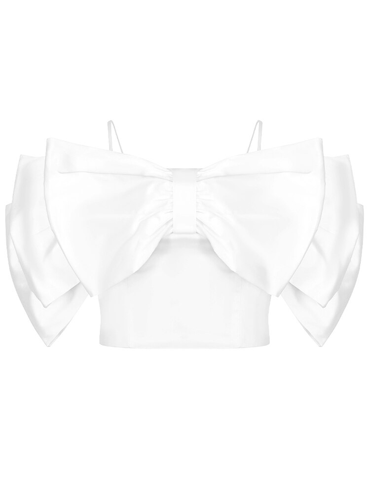 Bow Square Collar Camisole Sweet Top - Whiicka