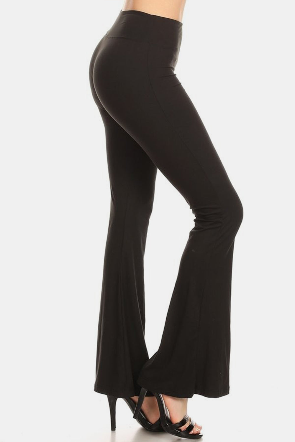 Black High Waist Flare Leggings