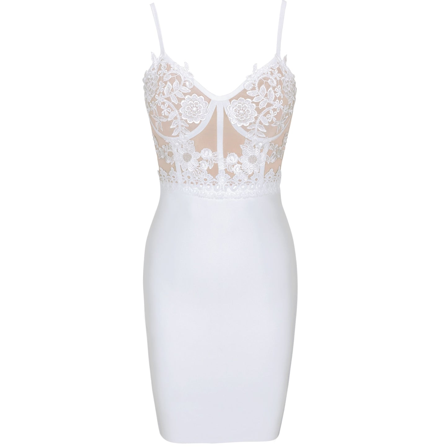 White Lace Party Dress - Whiicka