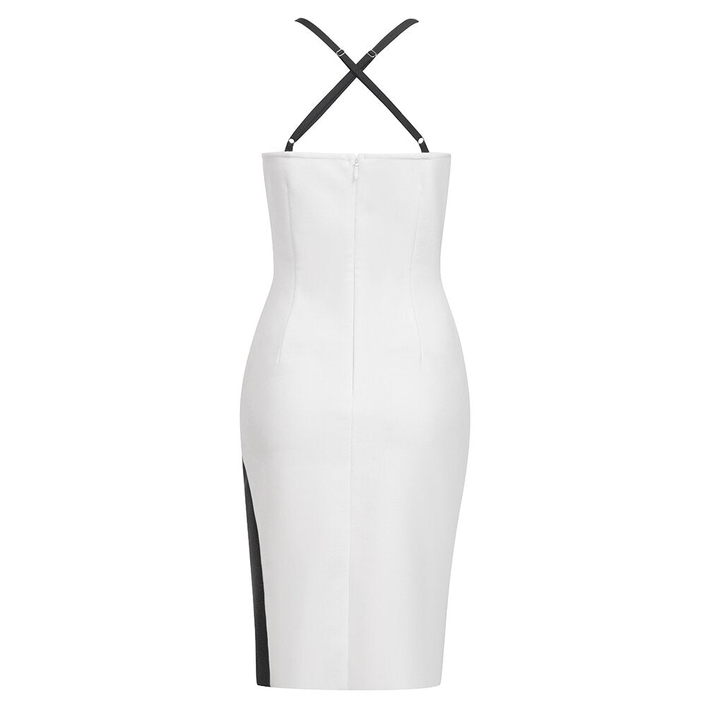 Diamonds Sweetheart Neck Bodycon - Whiicka