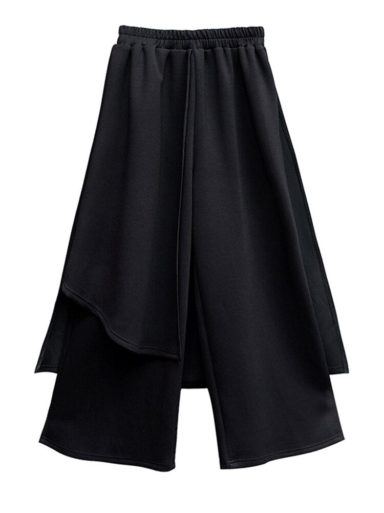 Irregular Loose Fit Wide Leg Trousers - Whiicka