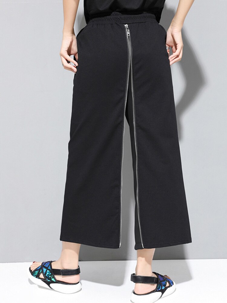 Zipper Two Ways Wear Trousers - Whiicka