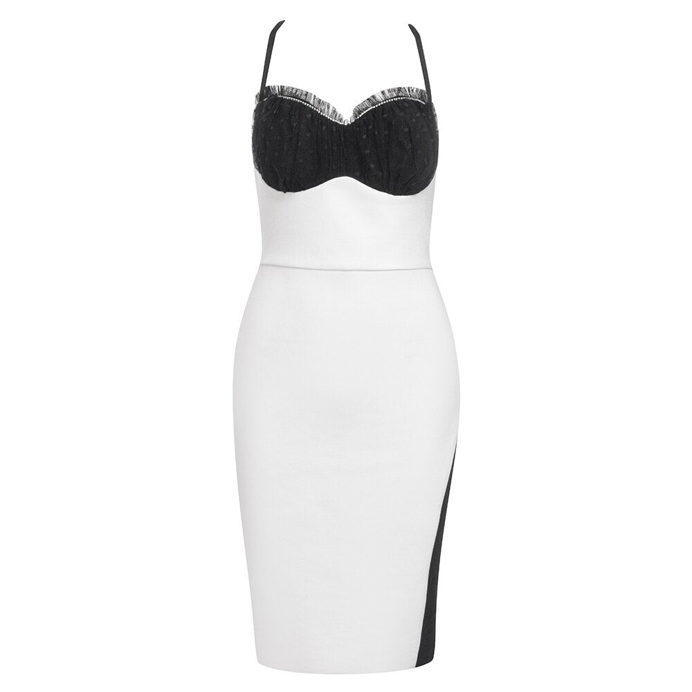 Diamonds Sweetheart Neck Bodycon - Whiicka