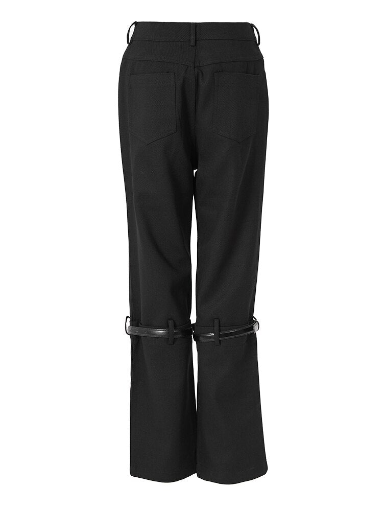 Creative Belted-Leg Design Pants - Whiicka