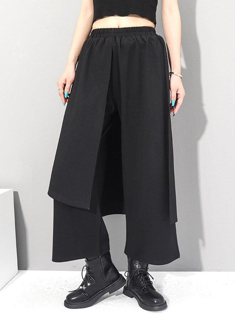 Irregular Loose Fit Wide Leg Trousers - Whiicka