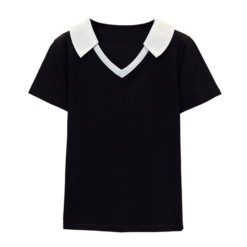 Turn-down Collar Top - Whiicka