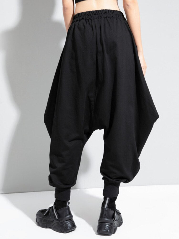 Black Brief Long Harem Trousers - Whiicka