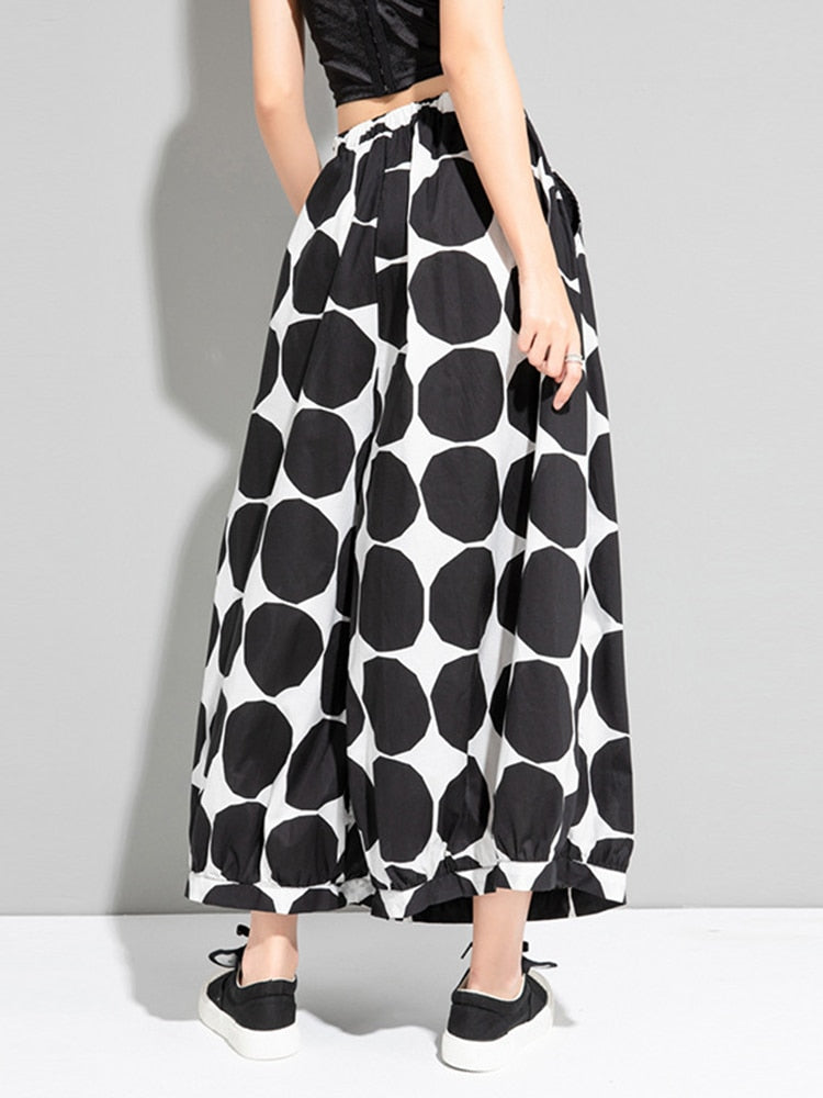 Polka Dot Wide Leg Loose Fit Pants - Whiicka