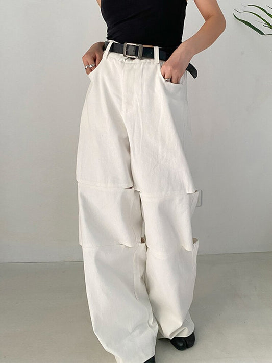 Hollow Out Long Wide Leg Pants - Whiicka