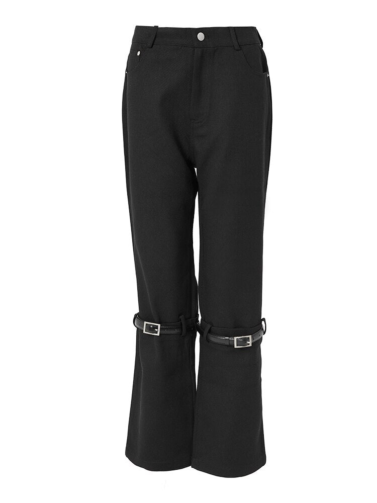 Creative Belted-Leg Design Pants - Whiicka