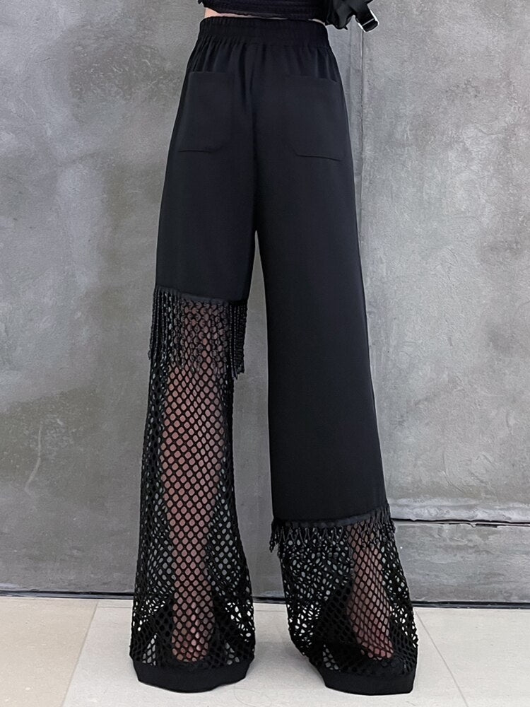 Hollow Out Long Wide Leg Pants - Whiicka