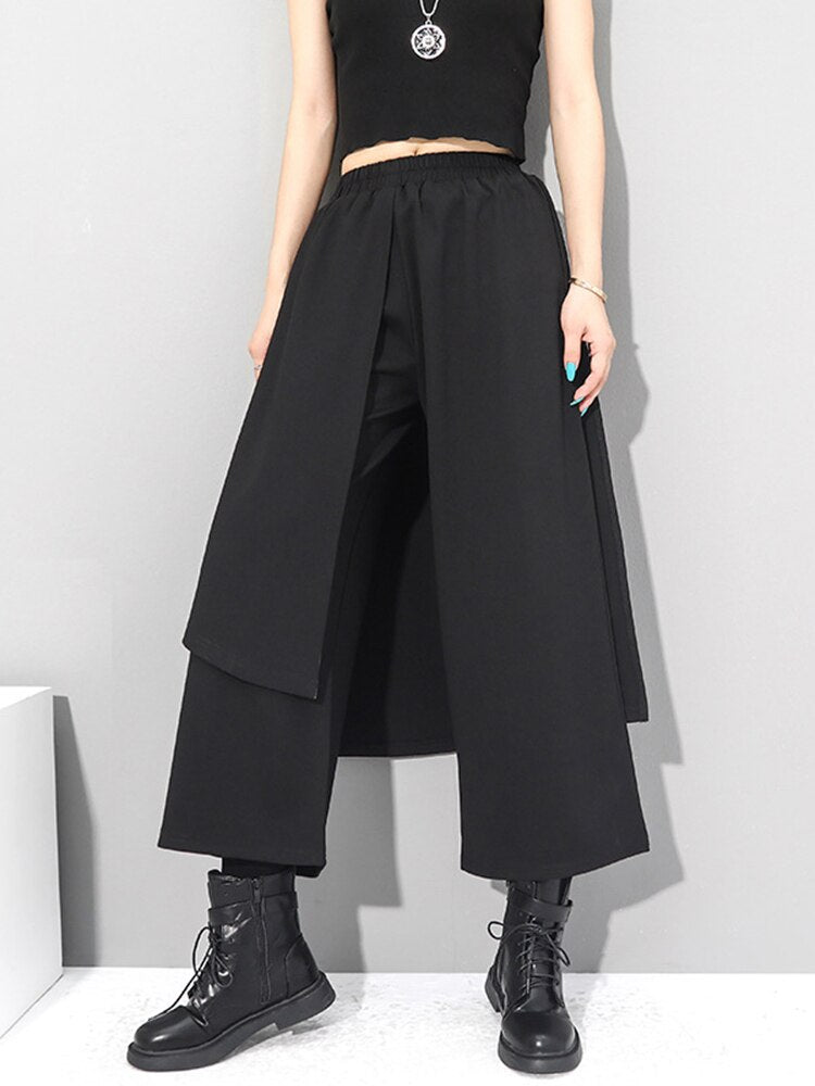 Irregular Loose Fit Wide Leg Trousers - Whiicka