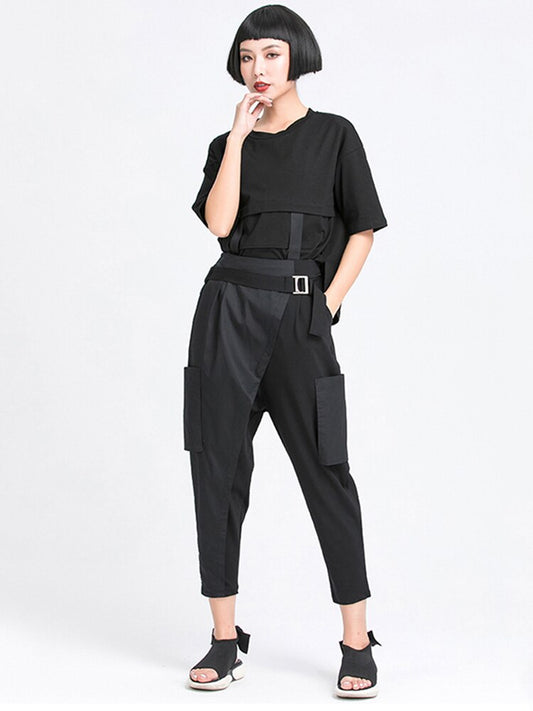 Irregular Split Loose Fit Harem Trousers - Whiicka