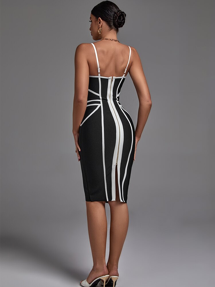 Sexy Mesh Insert Bandage Dress - Whiicka