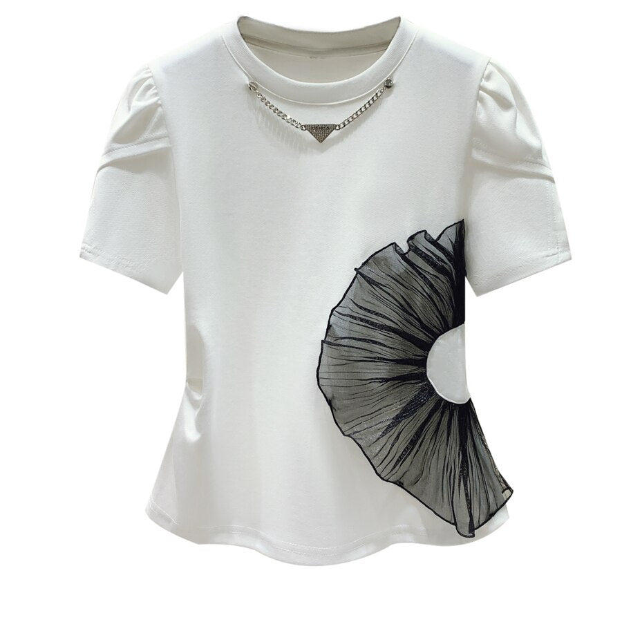 White top with black patchwork - Whiicka