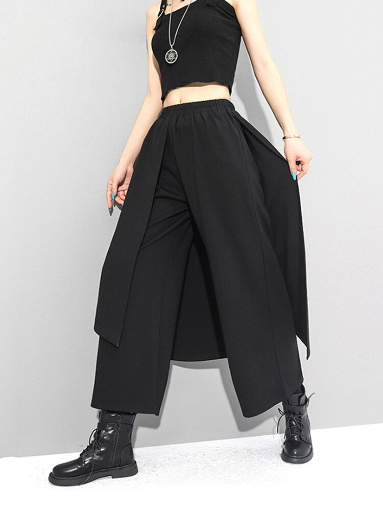 Irregular Loose Fit Wide Leg Trousers - Whiicka