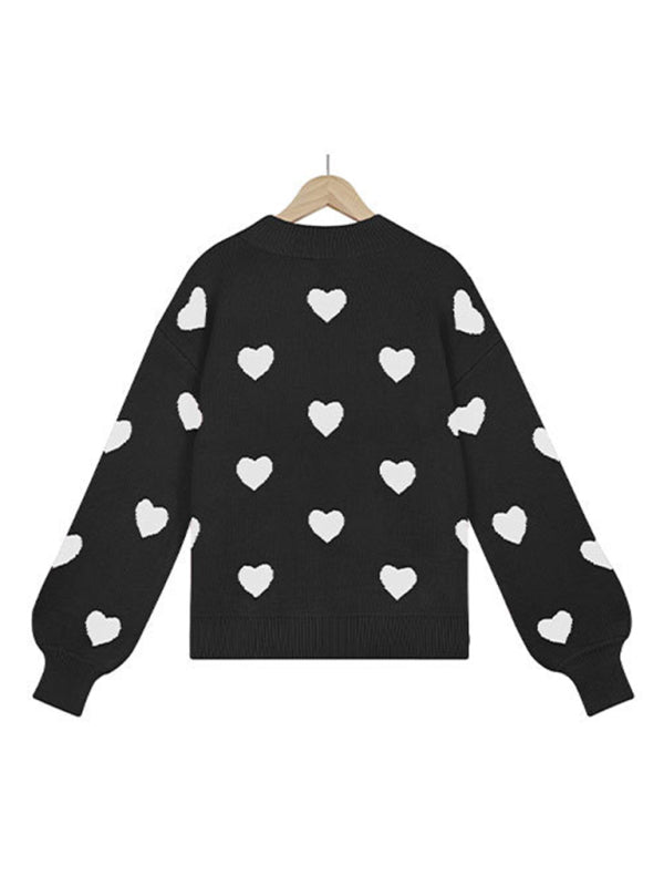 Valentine's Day Heart Pullover Women's Loose Knitwear