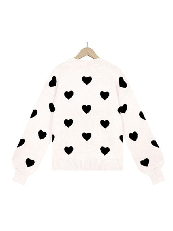 Valentine's Day Heart Pullover Women's Loose Knitwear