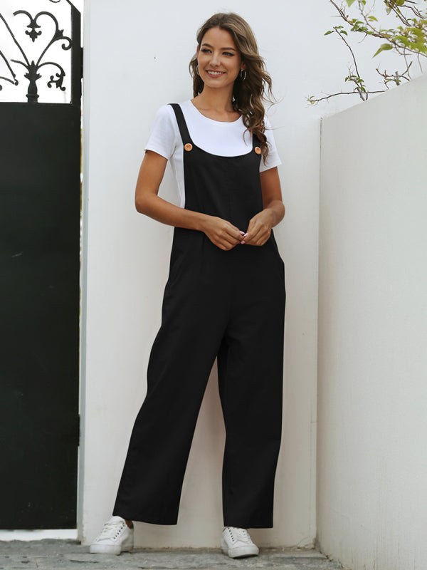 Women's Woven Casual Long Overalls