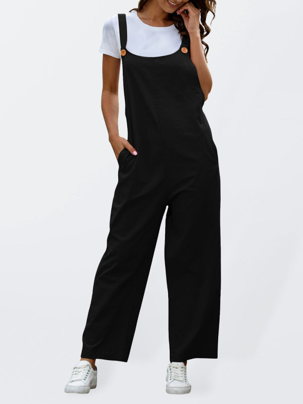 Women's Woven Casual Long Overalls