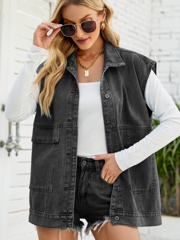 Denim Sleeveless vest summer fashion trend