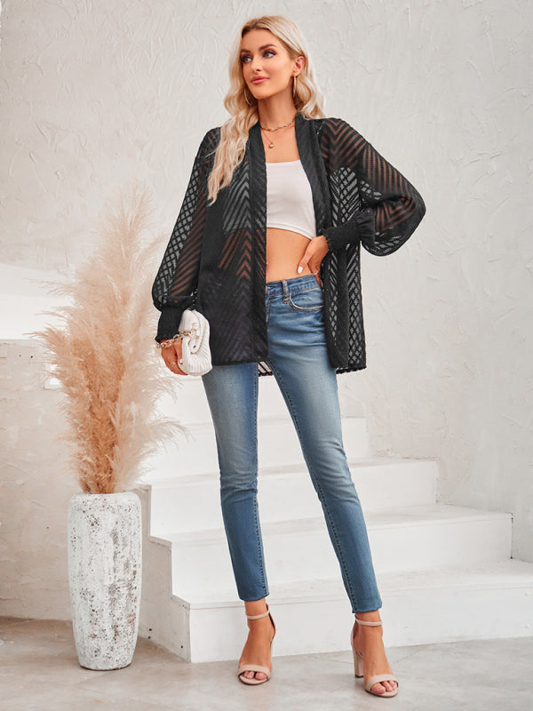 Loose Jacquard Cardigan Top