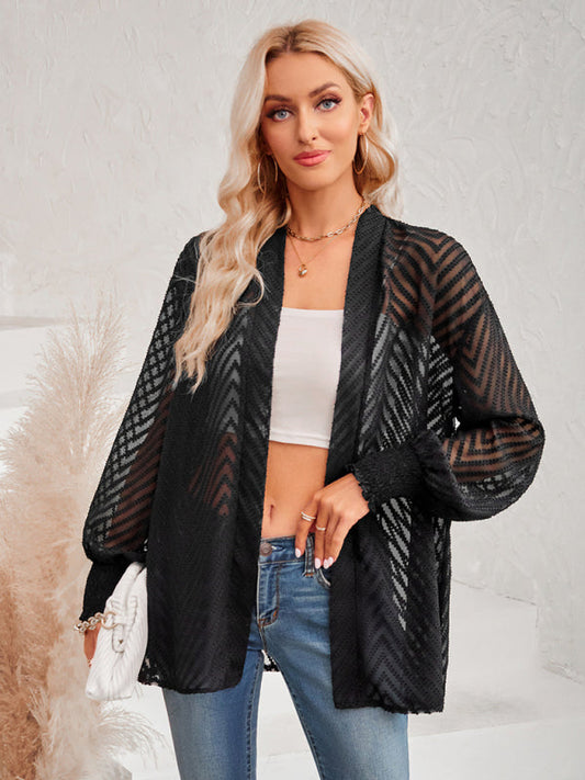 Loose Jacquard Cardigan Top