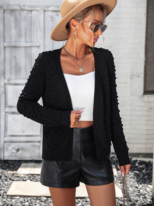 knitted Three-Dimensional Pattern Cardigan