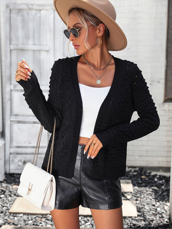 knitted Three-Dimensional Pattern Cardigan