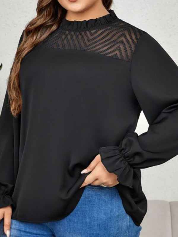 Round neck long sleeve loose slimming top