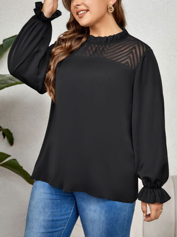 Round neck long sleeve loose slimming top