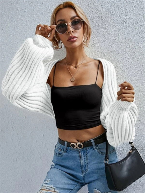 knitted cardigan short sweater shawl jacket