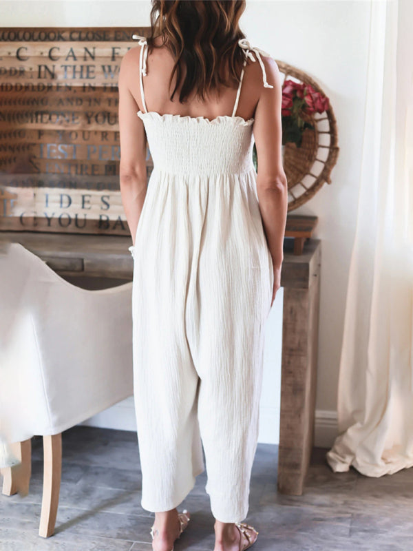 Plus Size High Waisted Suspender Jumpsuit