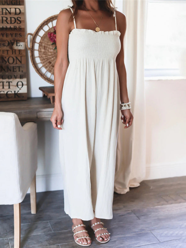 Plus Size High Waisted Suspender Jumpsuit