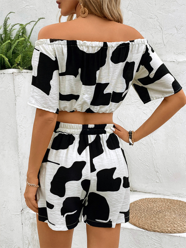 Women's Sexy Printed Shorts Two Piece Set