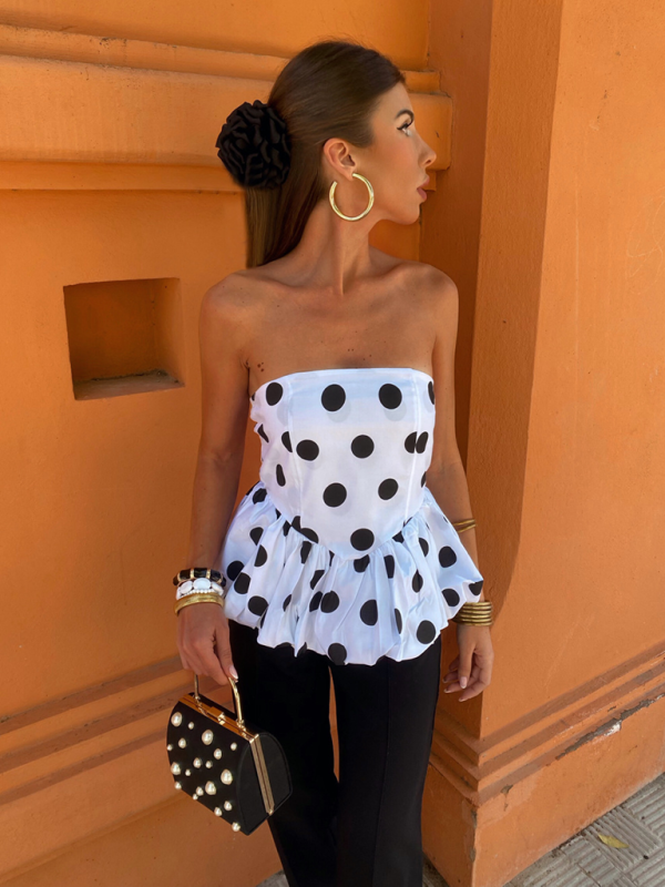 Women's Y2K polka dot tube top