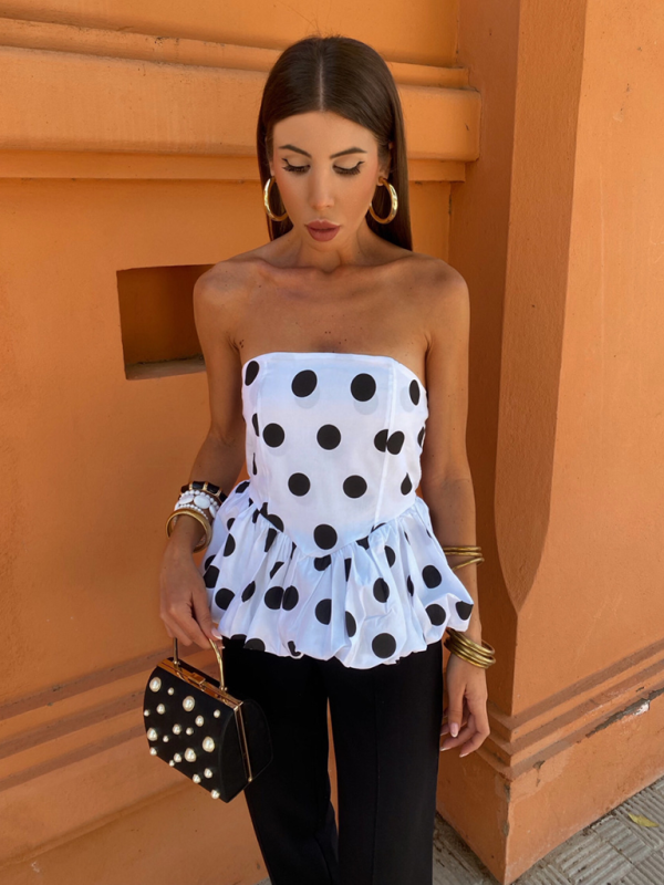 Women's Y2K polka dot tube top