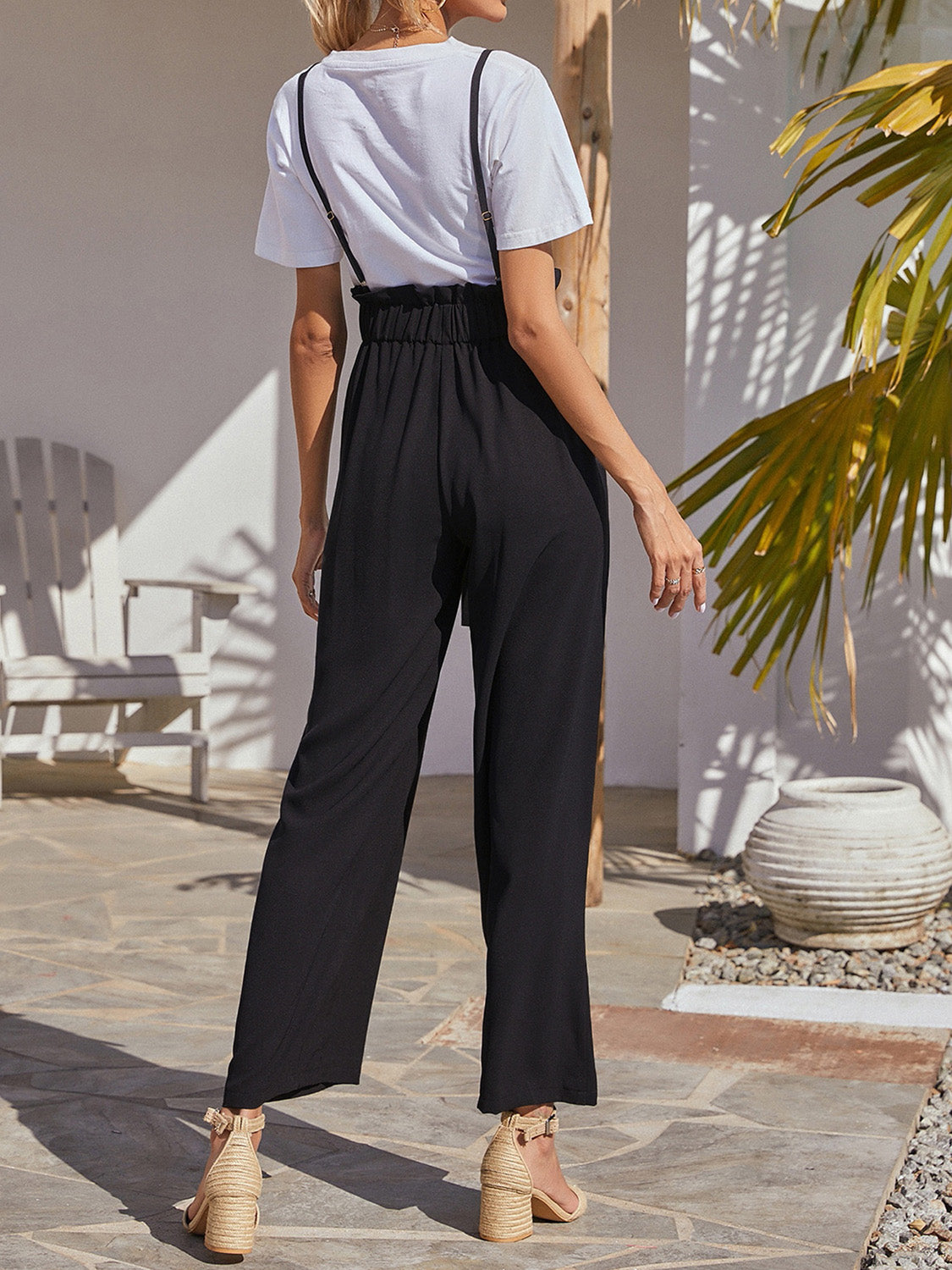 Tie Front Overalls with Pockets - Whiicka