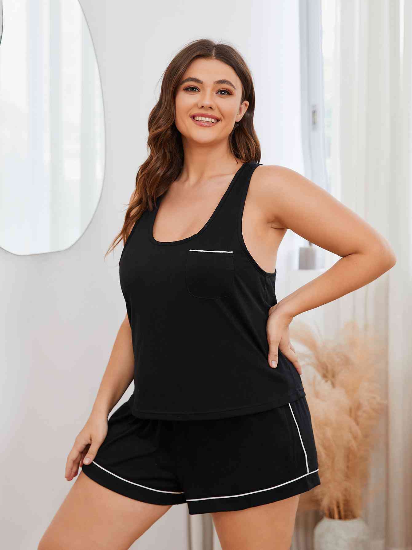 Plus Size Tank and Shorts Lounge Set