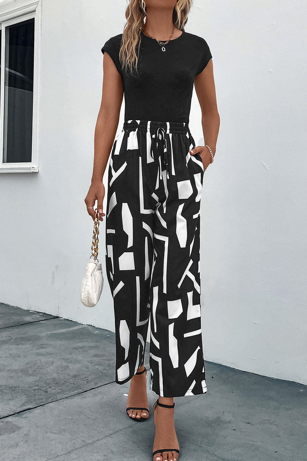 Printed Straight Leg Pants with Pockets - Whiicka