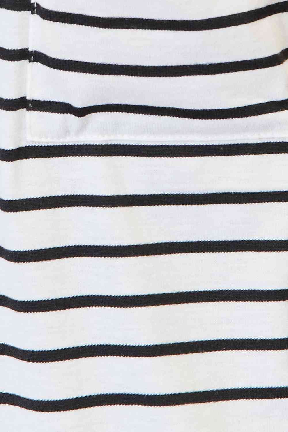 Striped Open Front Longline Cardigan - Whiicka