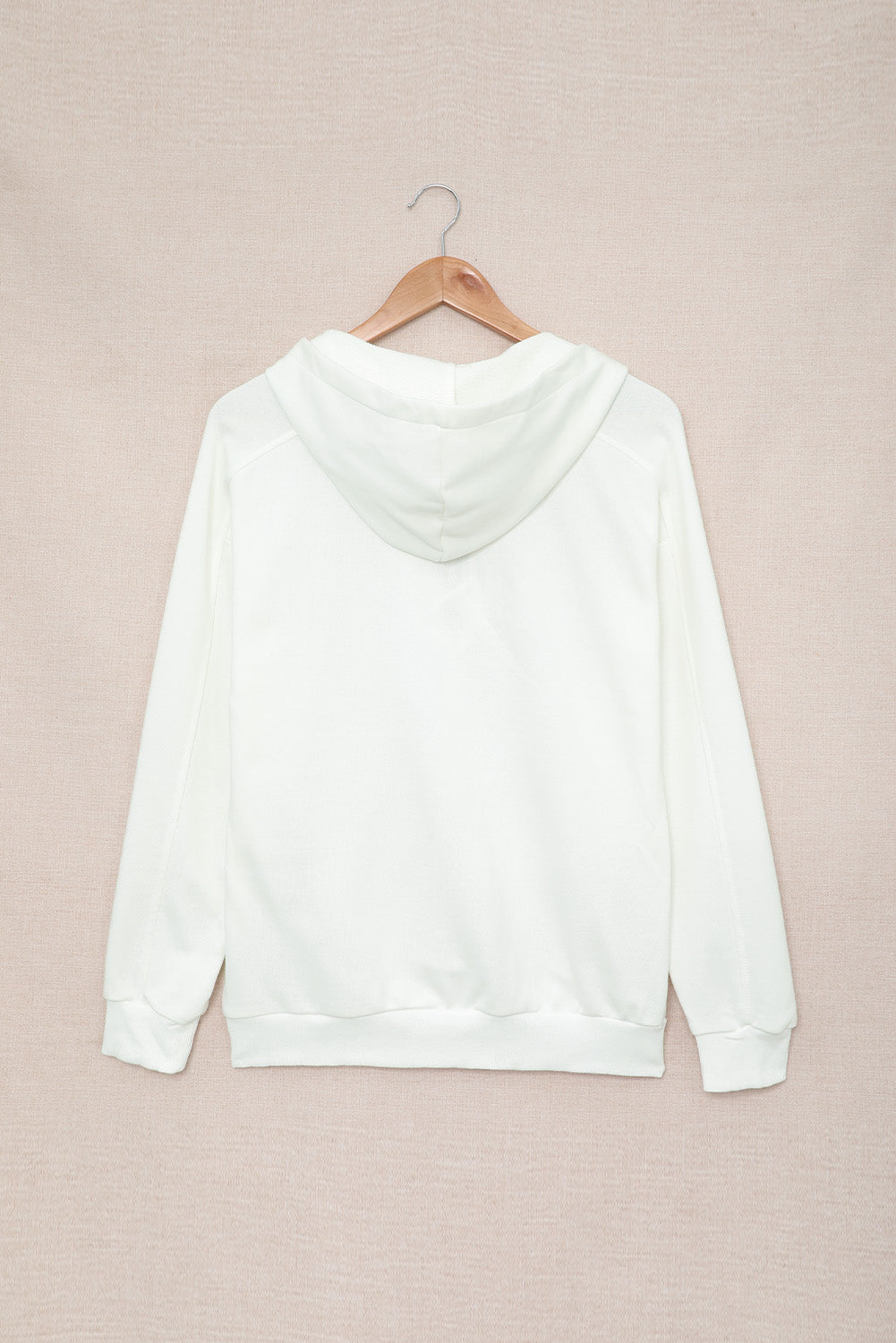 White Lace-Up Dropped Shoulder Hoodie - Whiicka