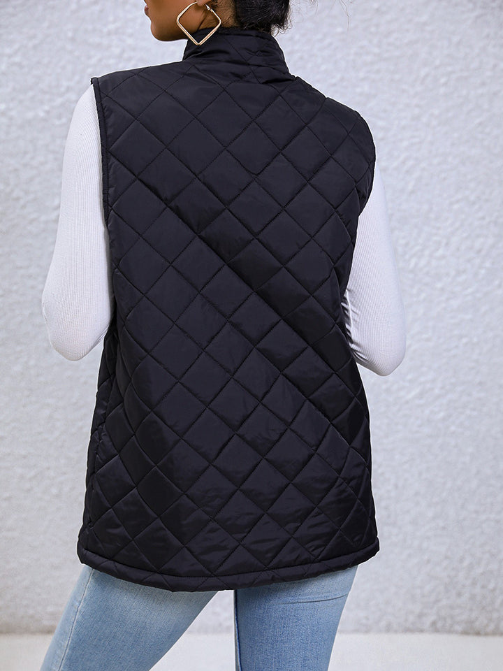 Zip-Up Vest with Pockets - Whiicka