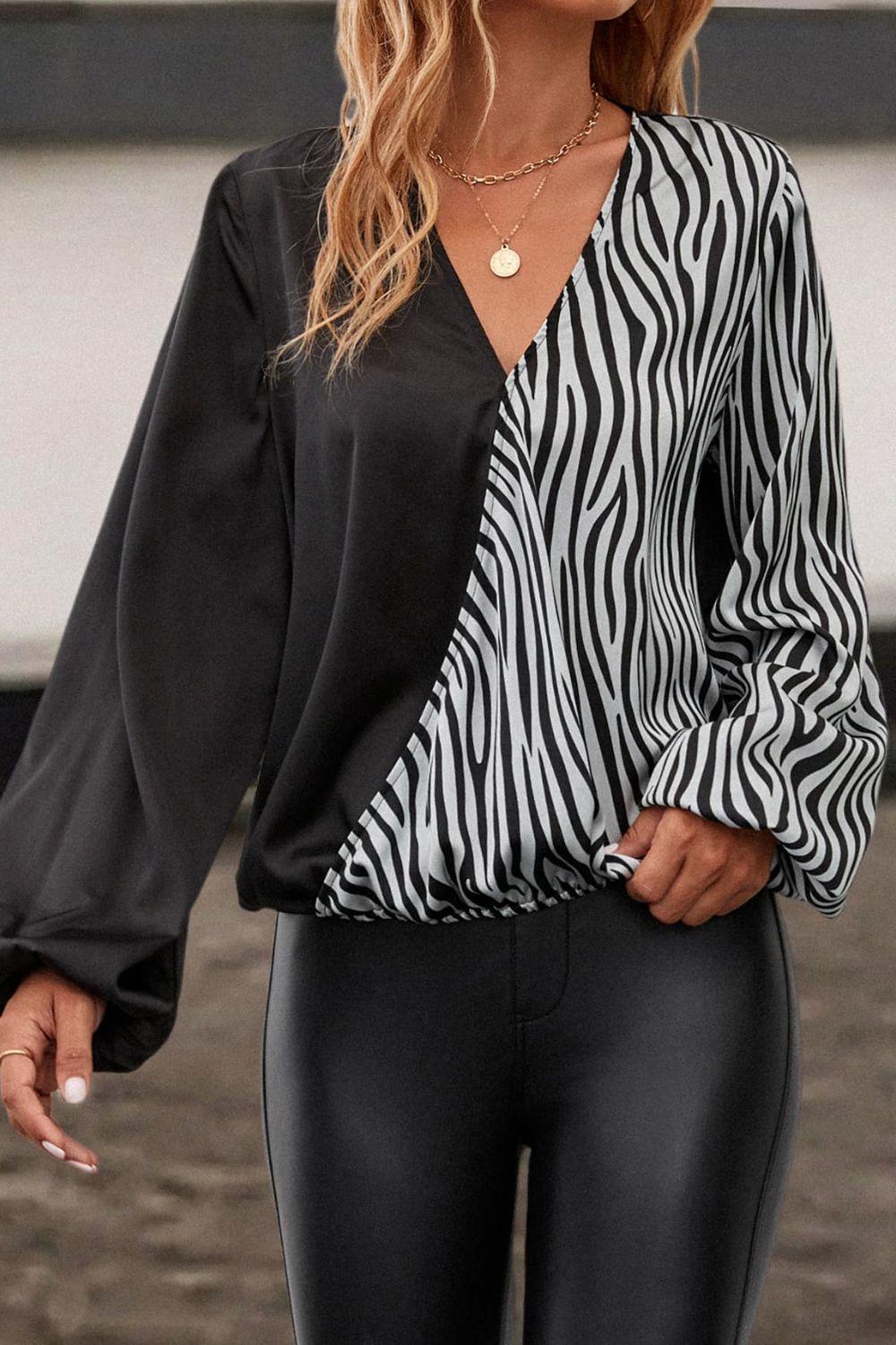 Black and Gray Zebra shirt - Whiicka