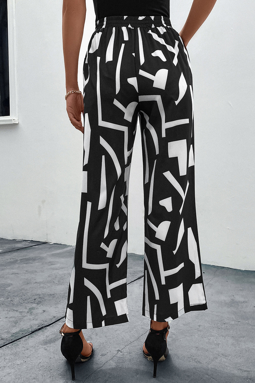 Printed Straight Leg Pants with Pockets - Whiicka