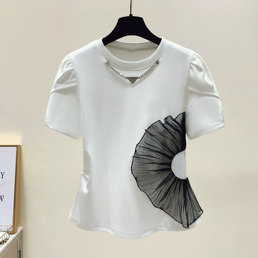 White top with black patchwork - Whiicka