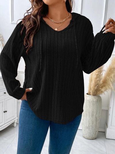 Plus Size Drawstring Hooded T-Shirt