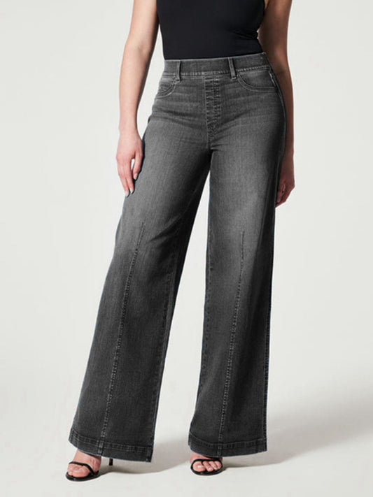 Wide Leg Long Jeans - Whiicka