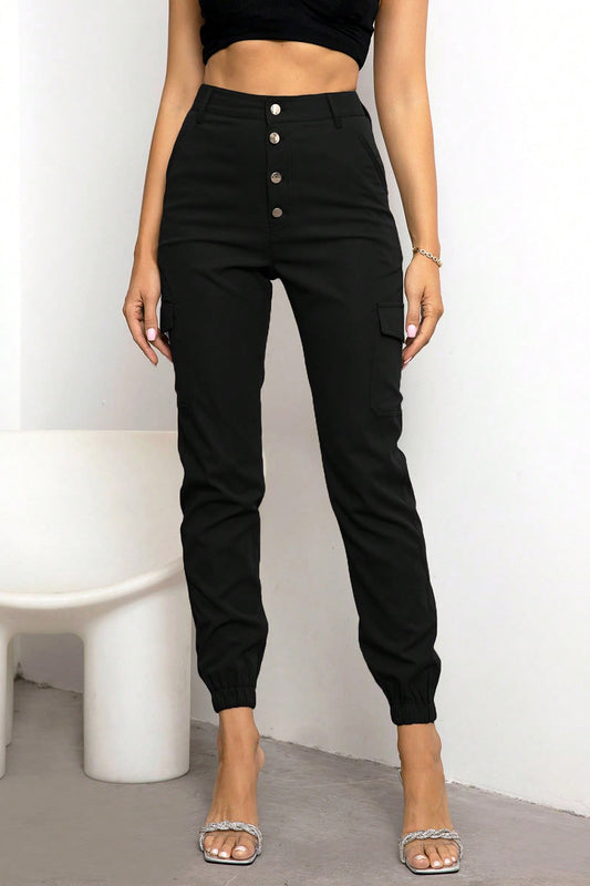 Button Fly Cargo Pants - Whiicka