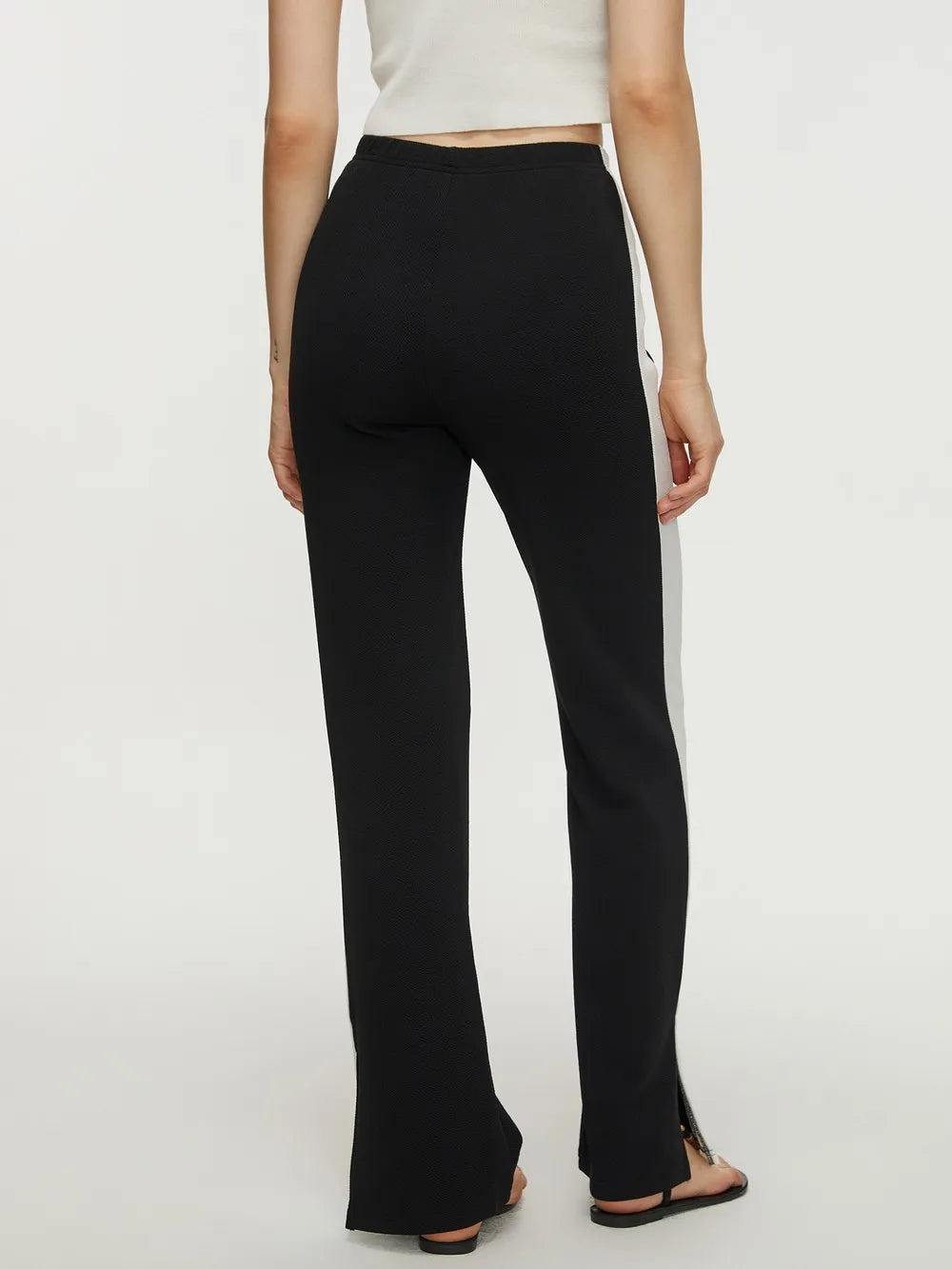 Contrast Slit Long Pants - Whiicka